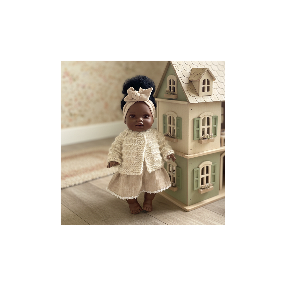 Cardigan Noëlia pour poupée