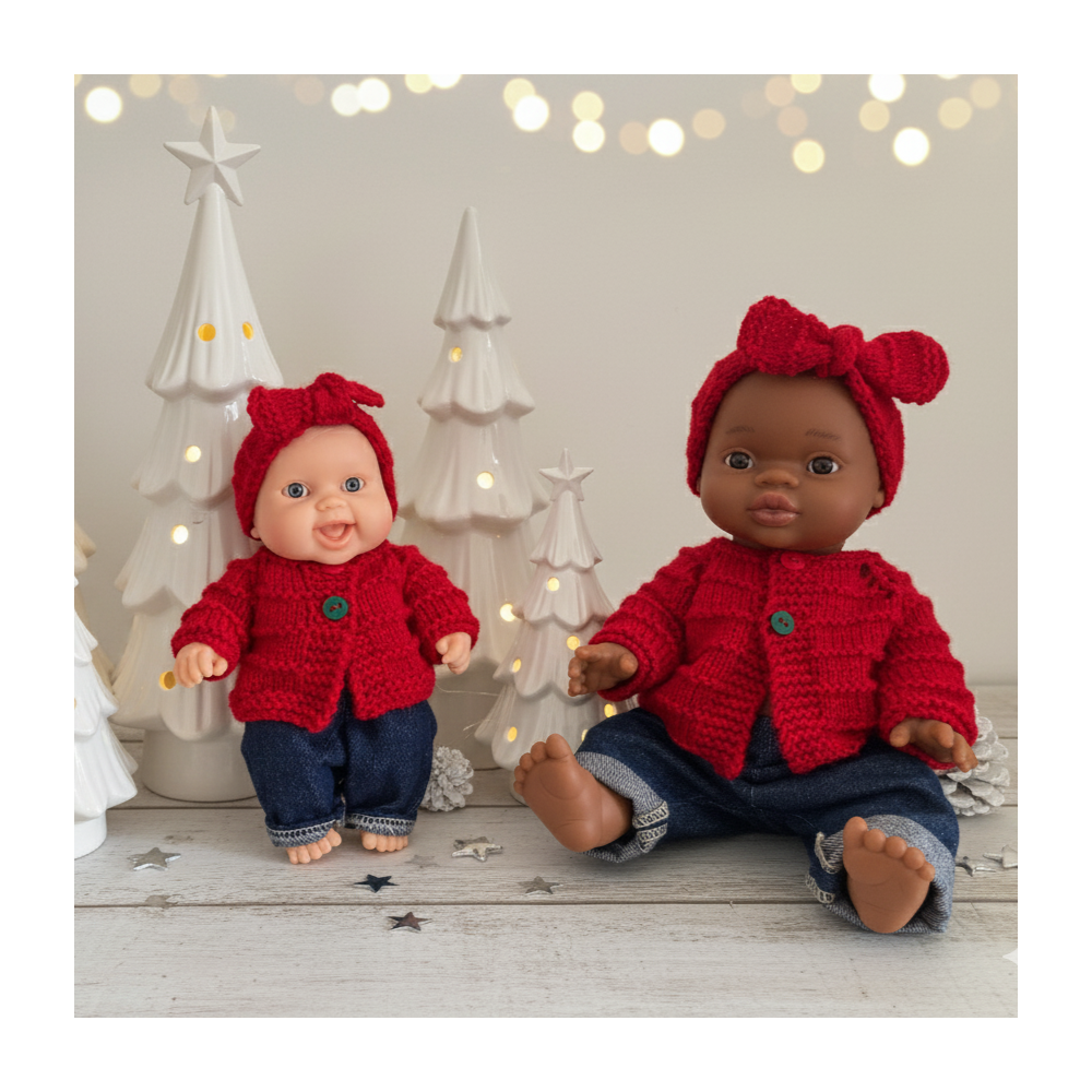 Cardigan Noëlia pour poupée