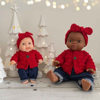 Cardigan Noëlia pour poupée