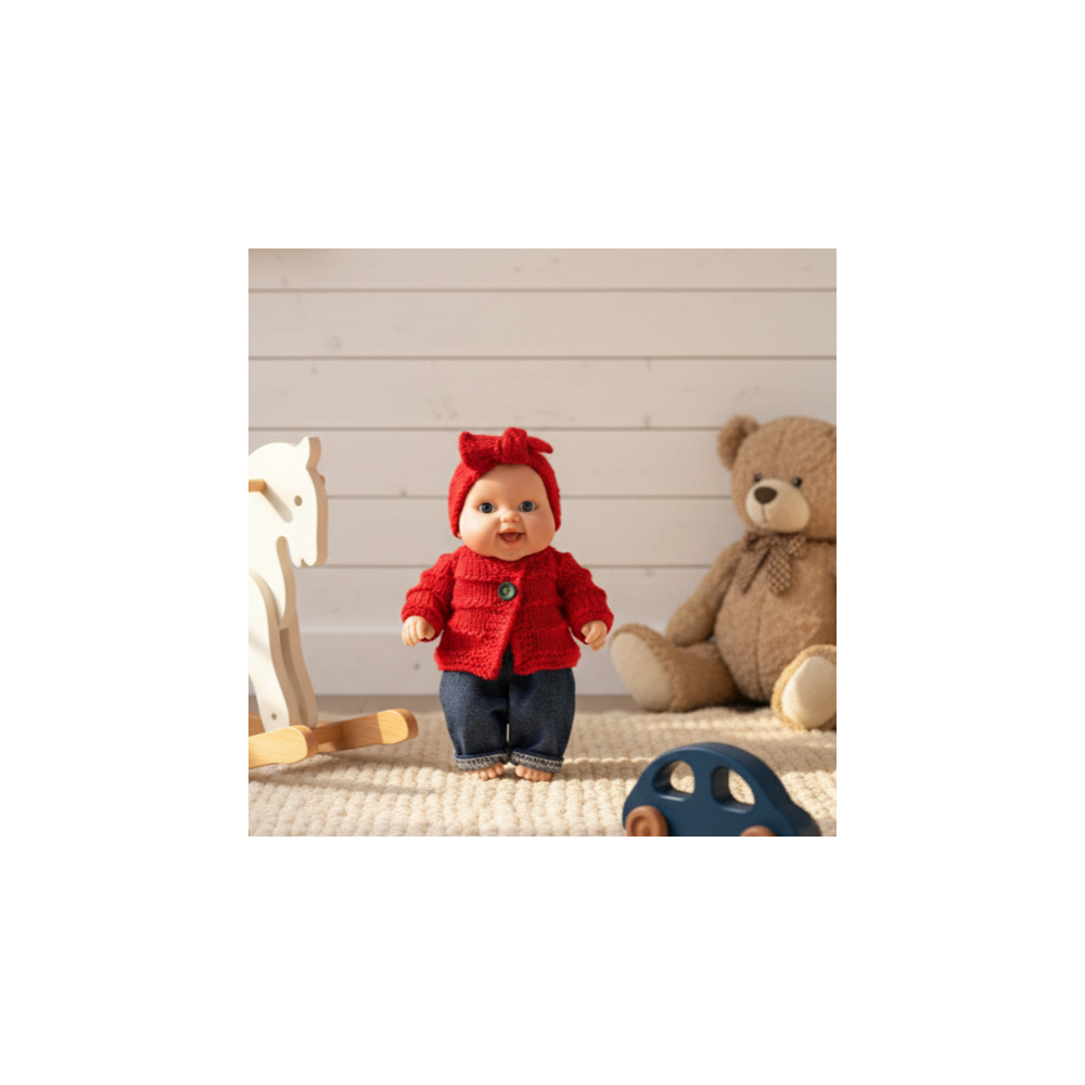 Cardigan Noëlia pour poupée