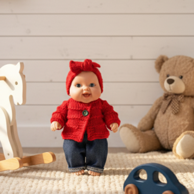 Cardigan Noëlia pour poupée