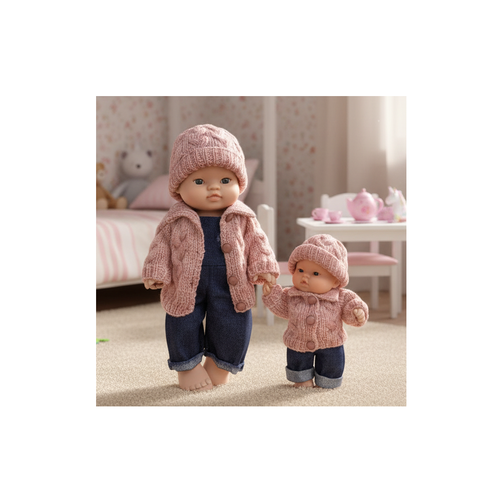 Veste et bonnet Ena pour poupée