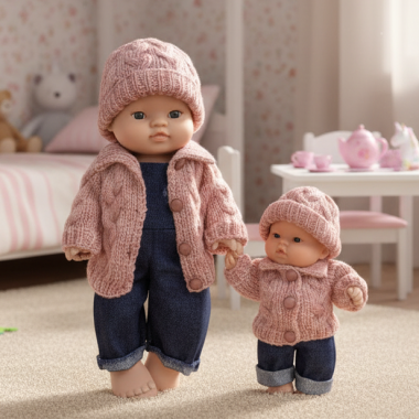 Veste et bonnet Ena pour poupée