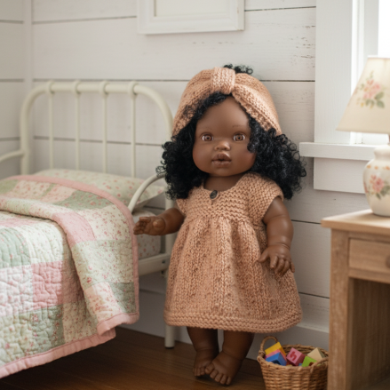 Robe et turban Petite fleur pour poupée