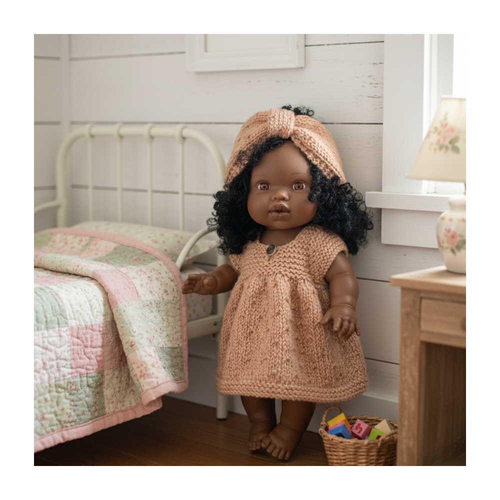 Robe et turban Petite fleur pour poupée