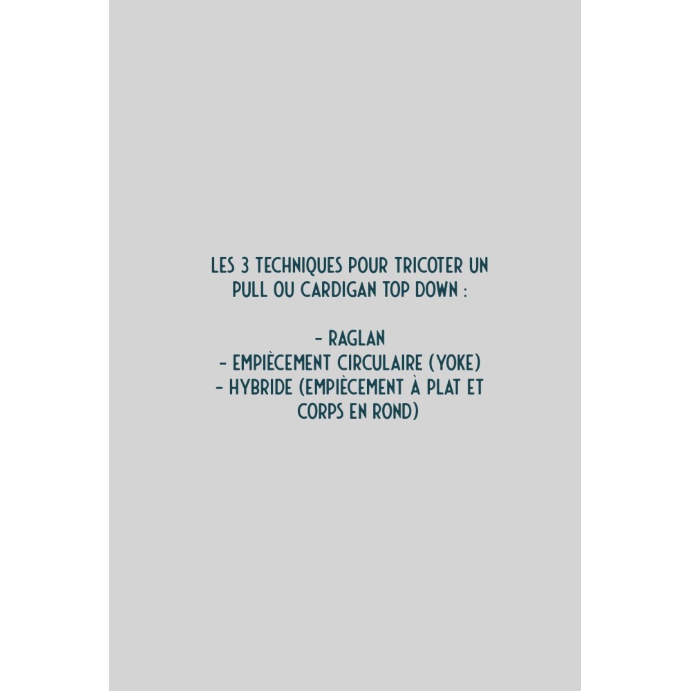 Carnet Atelier tricot - méthode Top Down